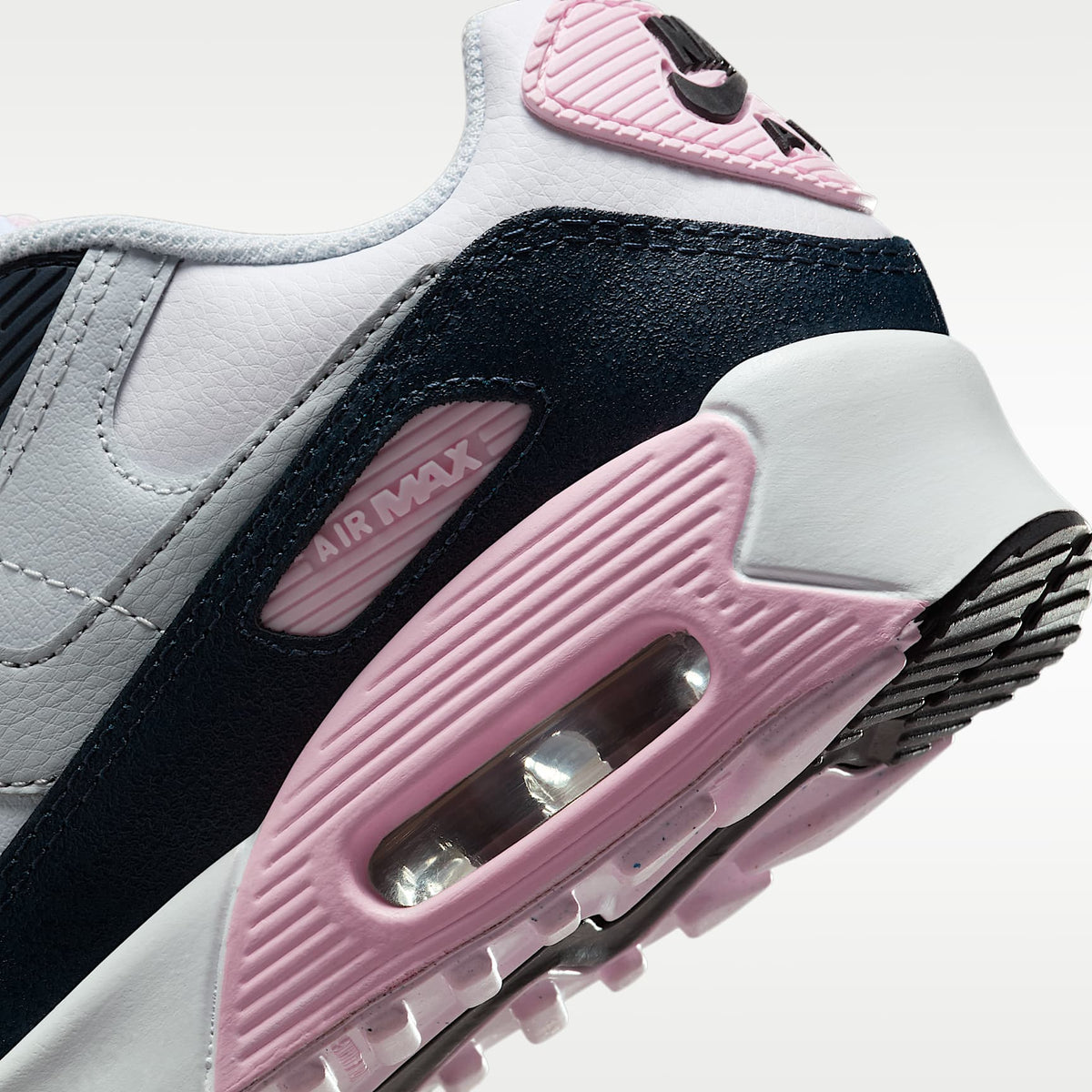 Nike Air Max 90 LTR – Blanco/Espuma rosa/Azul marino militar/Gris lobo – vista 8