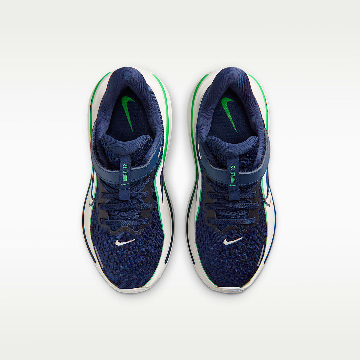 Nike Winflo 12 – Azul marino medianoche/Verde chispa/Blanco cumbre – vista 4