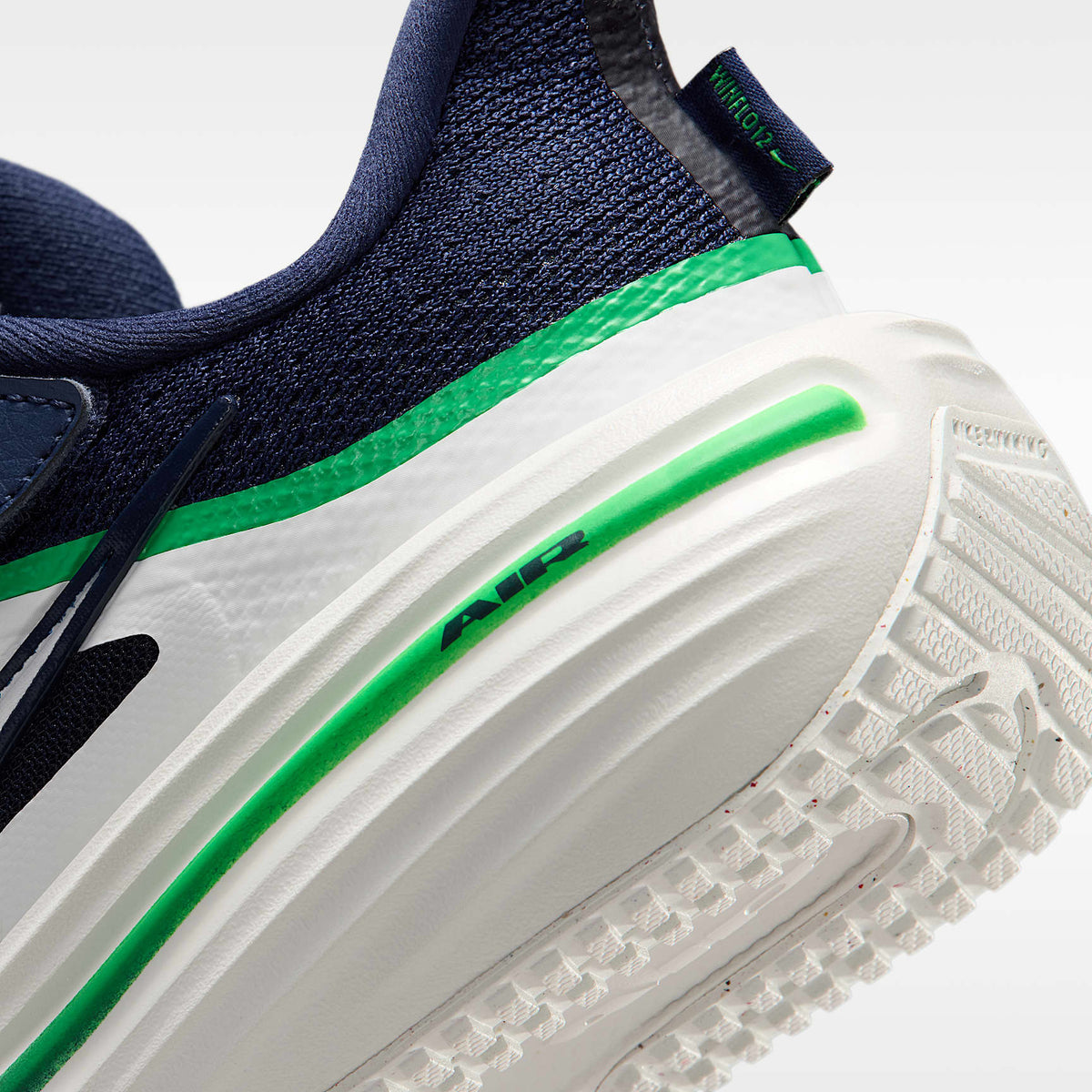 Nike Winflo 12 – Azul marino medianoche/Verde chispa/Blanco cumbre – vista 8