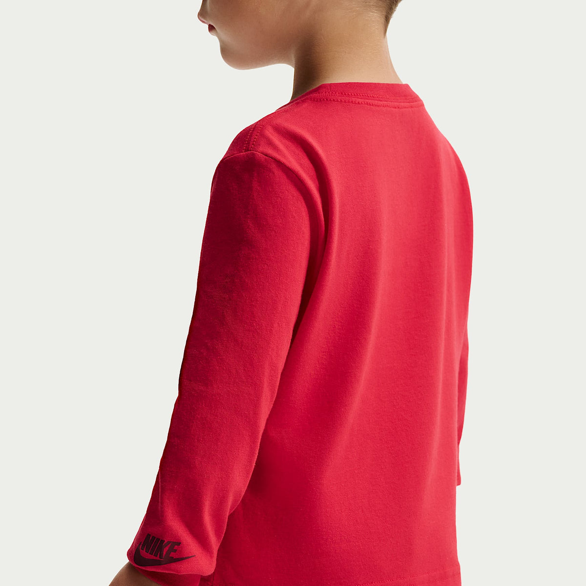 Playera de manga larga de corte cuadrado infantil Nike – Rojo universitario – vista 2