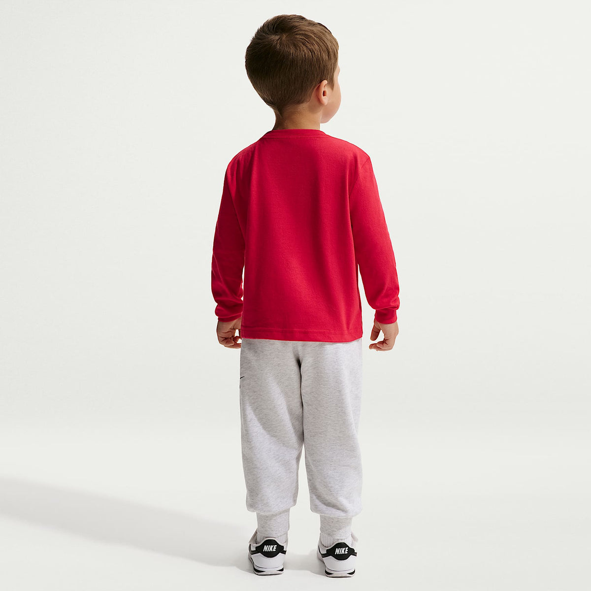 Playera de manga larga de corte cuadrado infantil Nike – Rojo universitario – vista 5