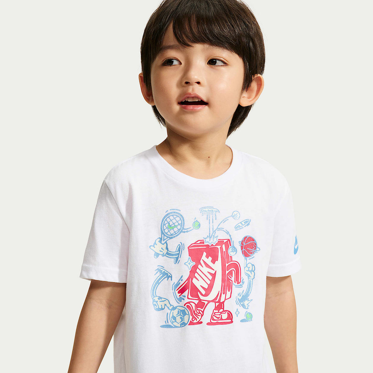Playera Boxy infantil Nike – Blanco – vista 1
