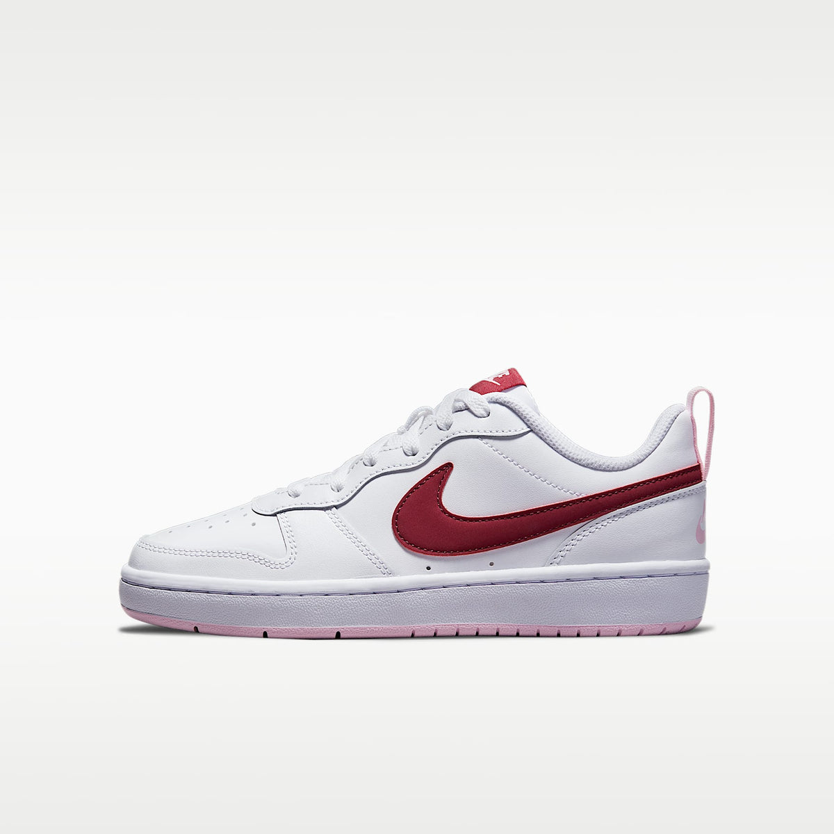Nike Court Borough Low 2 – Blanco/Remolacha oscuro – vista 1
