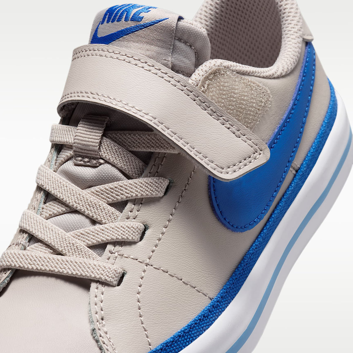 Nike Court Legacy – Gris partícula/Blanco/Azul fútbol/Royal juego – vista 7