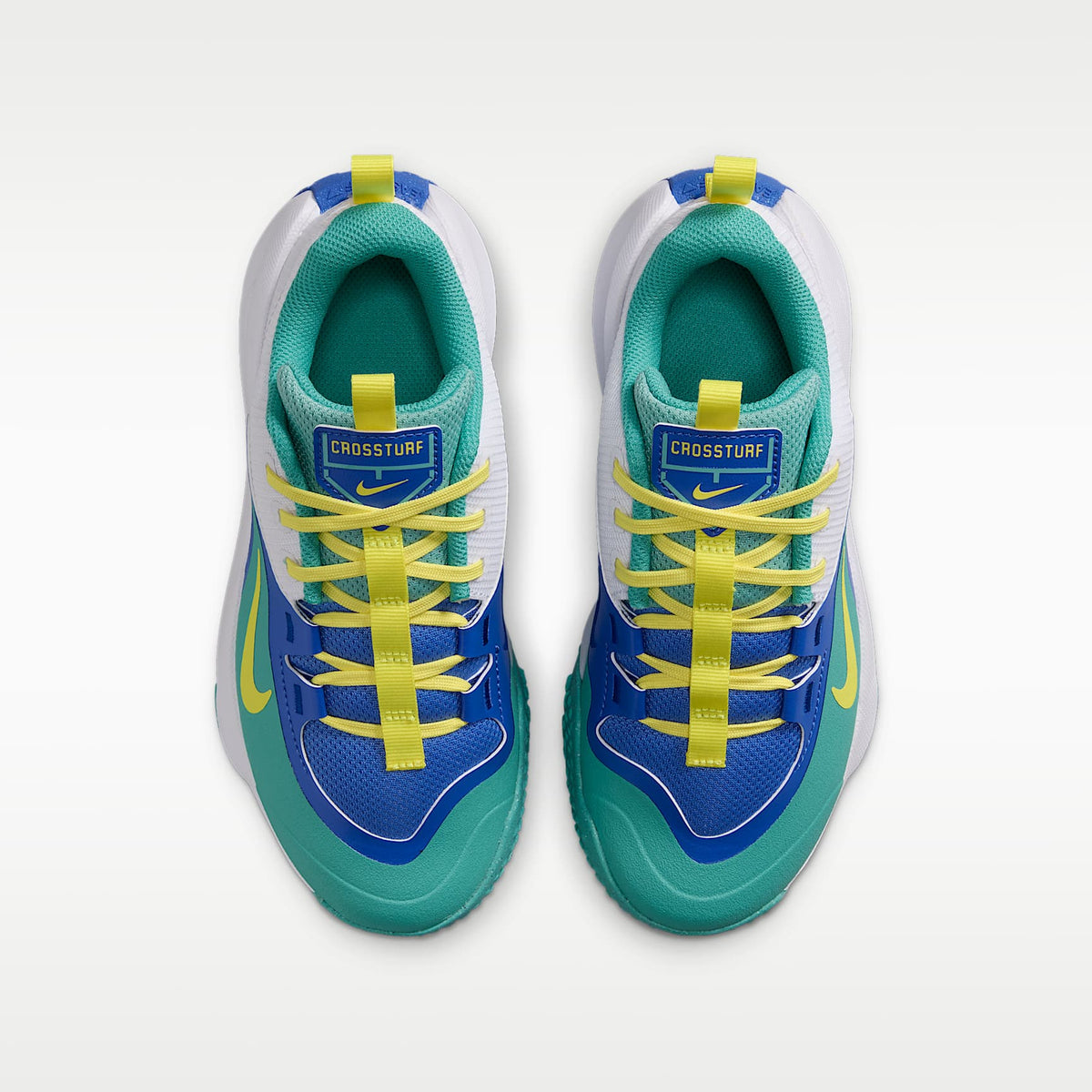 Nike Cross Turf – Azul verdoso lavado/Azul carrera claro/Azul eléctrico/Amarillo sónico – vista 4