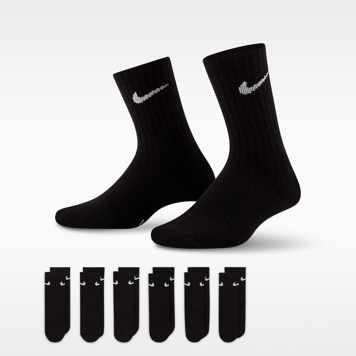 Calcetas Dri-FIT para niños (6 pares) Nike Performance Basics – Negro – vista 1