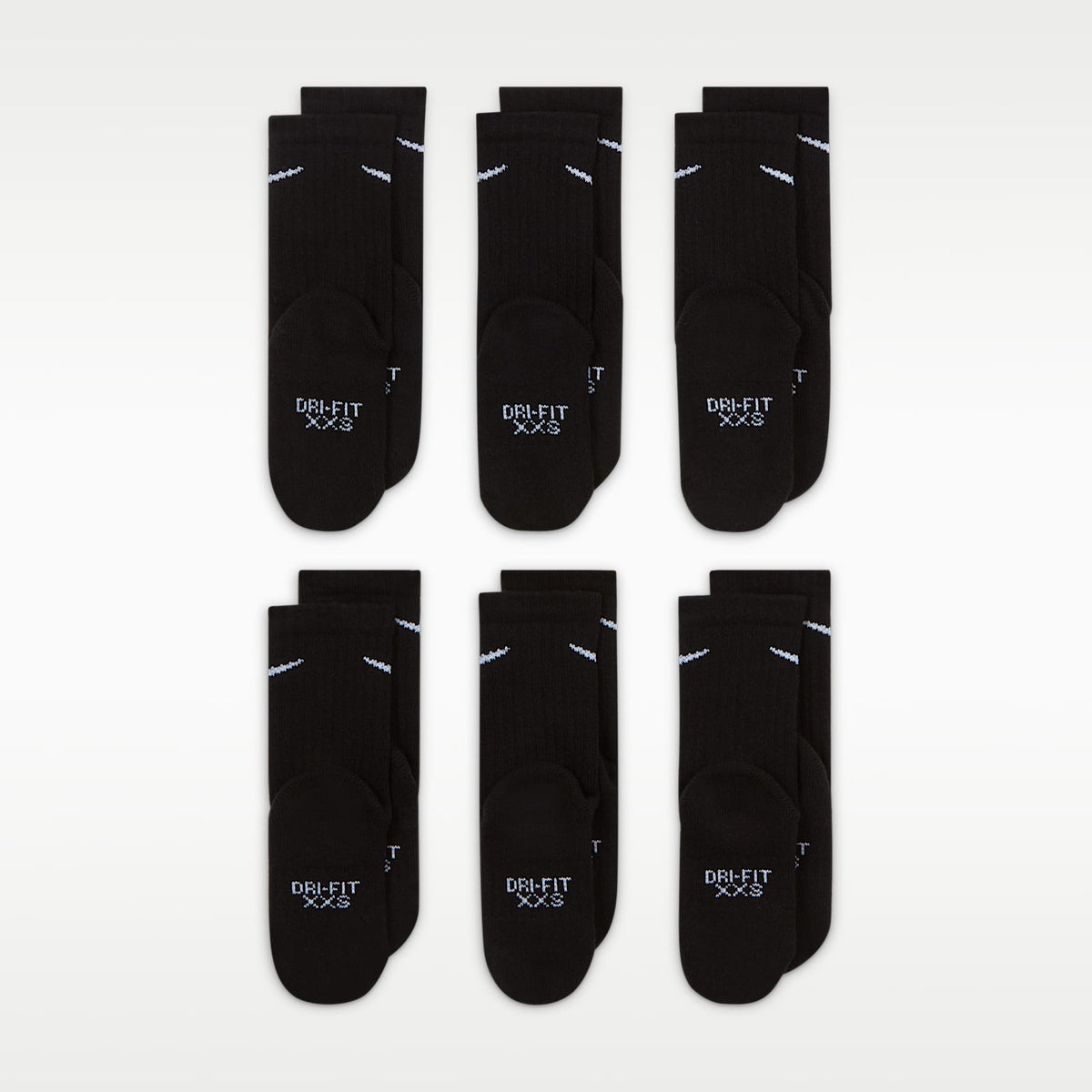Calcetas Dri-FIT para niños (6 pares) Nike Performance Basics – Negro – vista 3