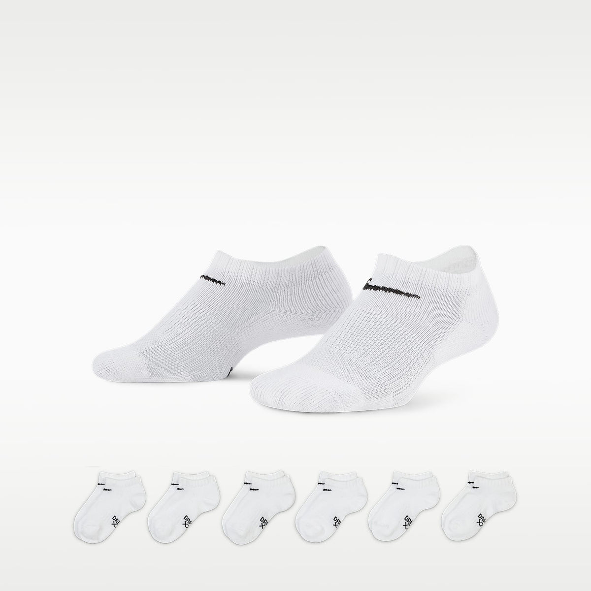 Calcetines invisibles para niños talla pequeña (6 pares) Nike Dri-FIT Performance Basics – Blanco – vista 1