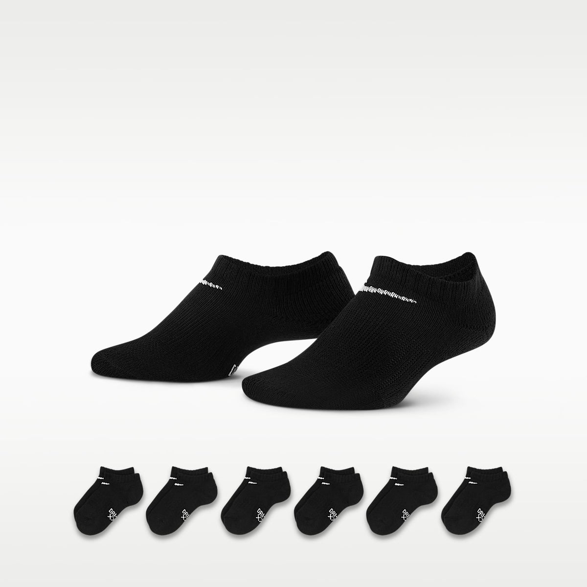 Calcetines invisibles para niños talla pequeña (6 pares) Nike Dri-FIT Performance Basics – Negro – vista 1
