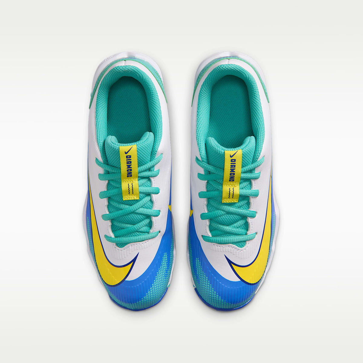 Nike Diamond Clutch – Azul verdoso lavado/Azul carrera claro/Azul eléctrico/Amarillo sónico – vista 4