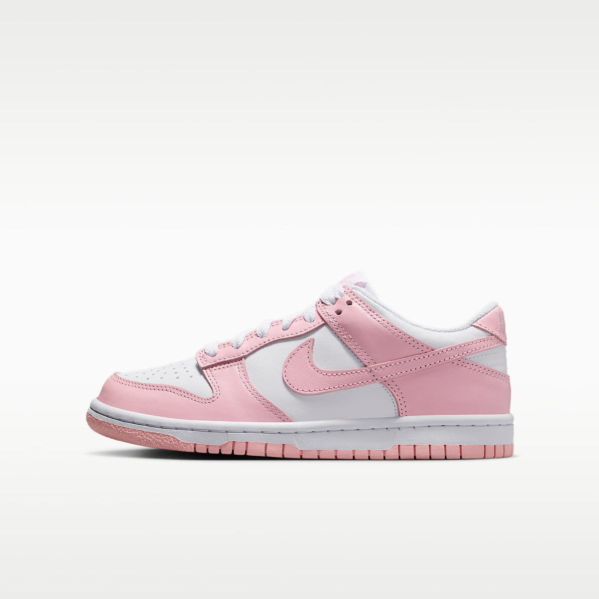 Nike Dunk Low – Blanco/Blanco/Blanco/Rosa suave medio – vista 1