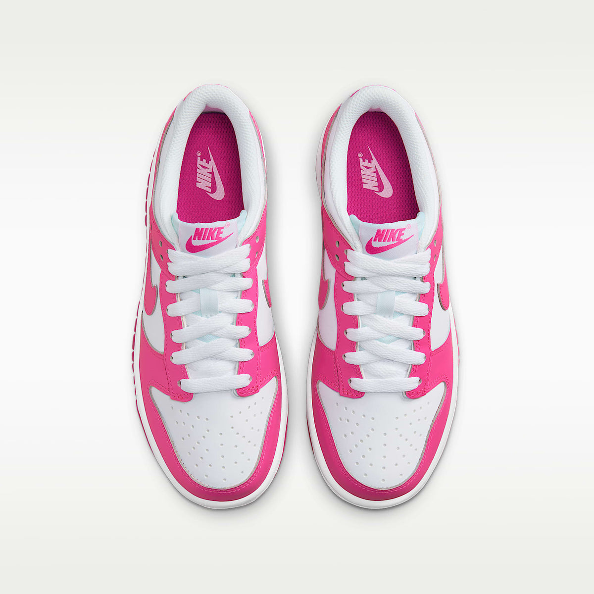 Nike Dunk Low – Blanco/Rosa/Fucsia láser – vista 4