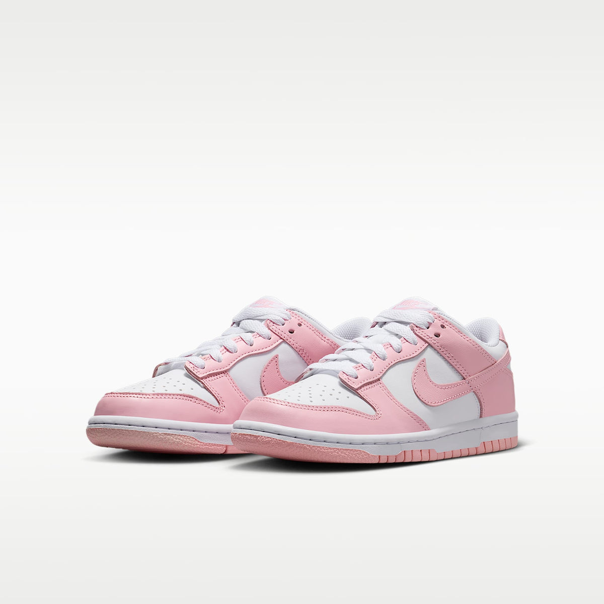 Nike Dunk Low – Blanco/Blanco/Blanco/Rosa suave medio – vista 5