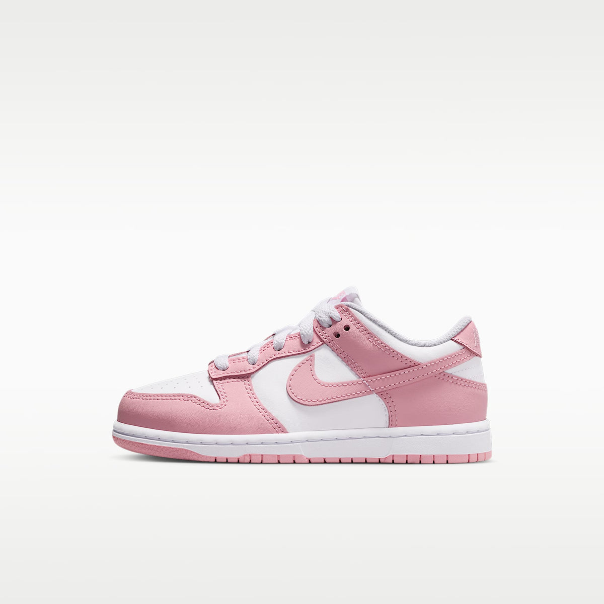 Nike Dunk Low – Blanco/Blanco/Blanco/Rosa suave medio – vista 1