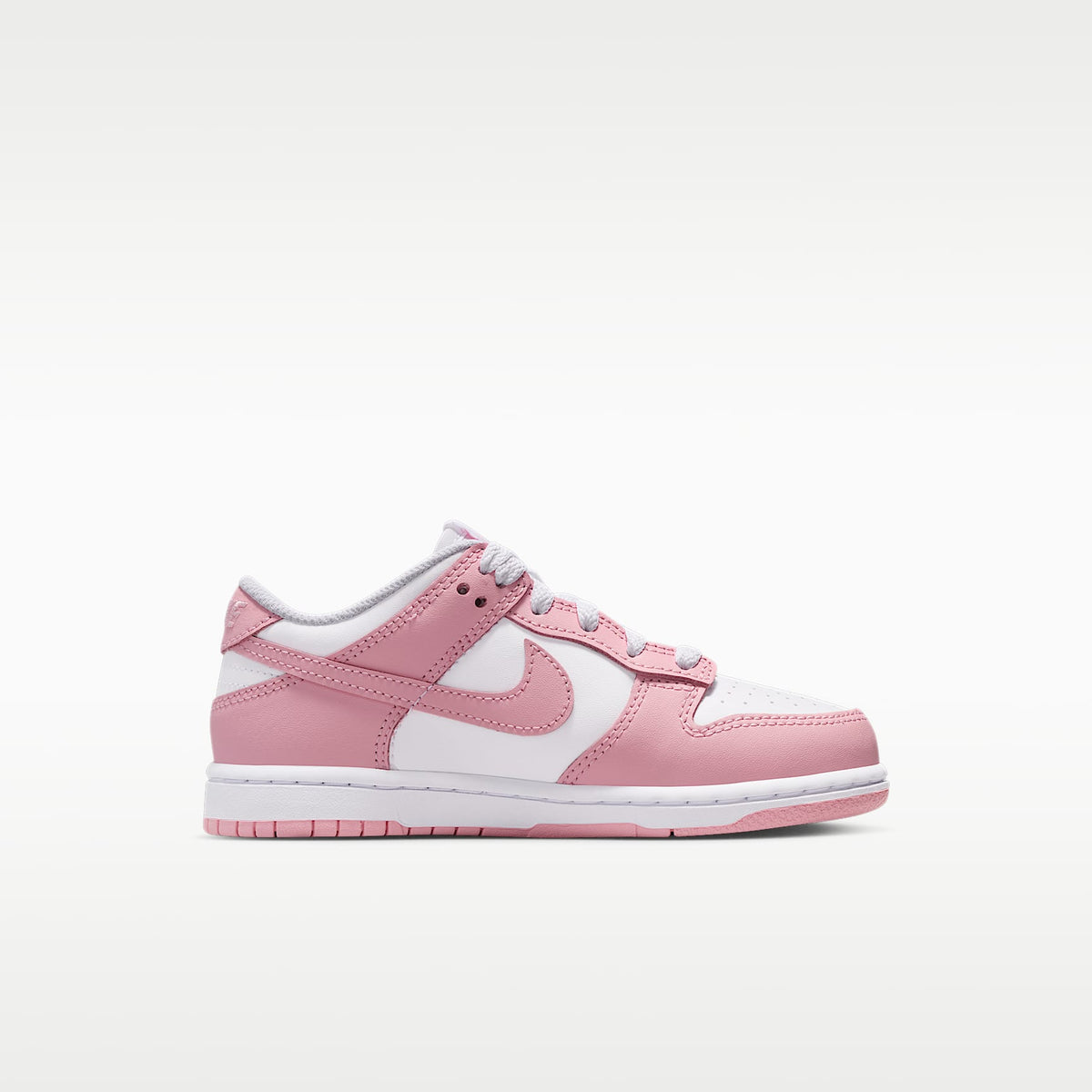 Nike Dunk Low – Blanco/Blanco/Blanco/Rosa suave medio – vista 3