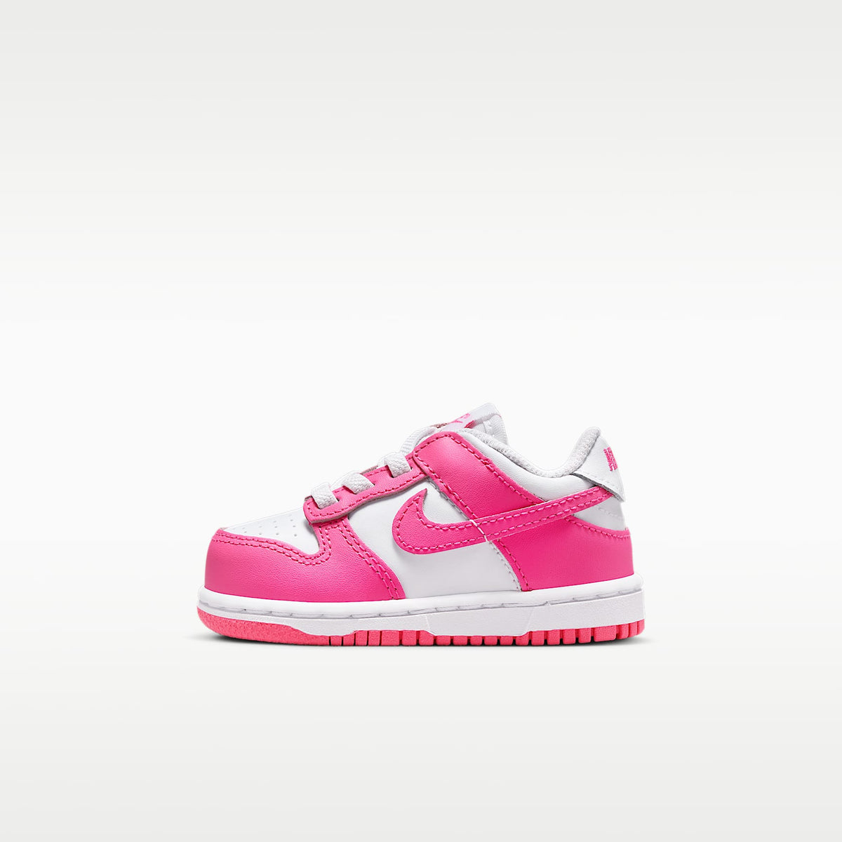 Nike Dunk Low – Blanco/Rosa/Fucsia láser – vista 1