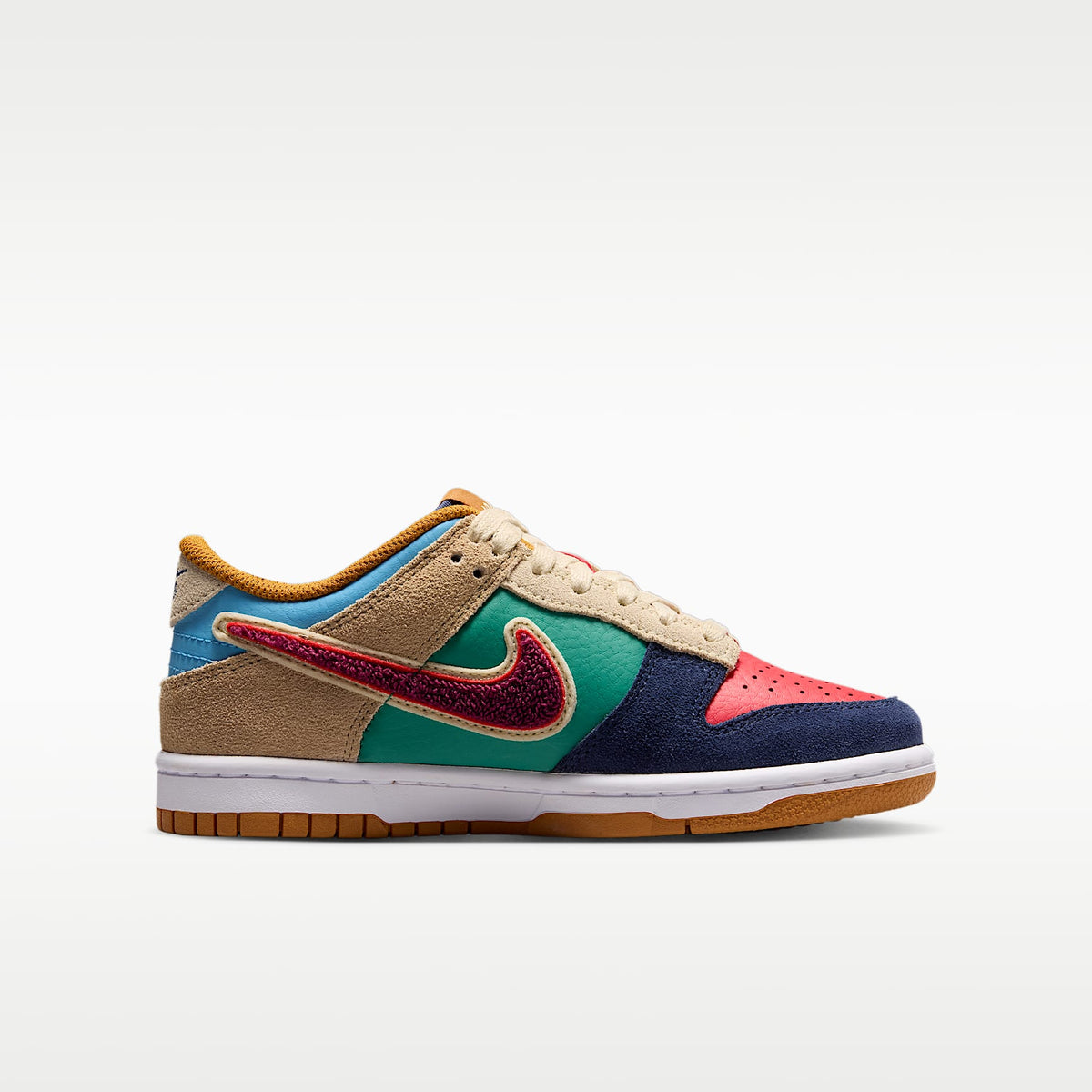 Nike Dunk Low – Azul marino medianoche/Verde ruido/Lino/Rojo velocidad – vista 3