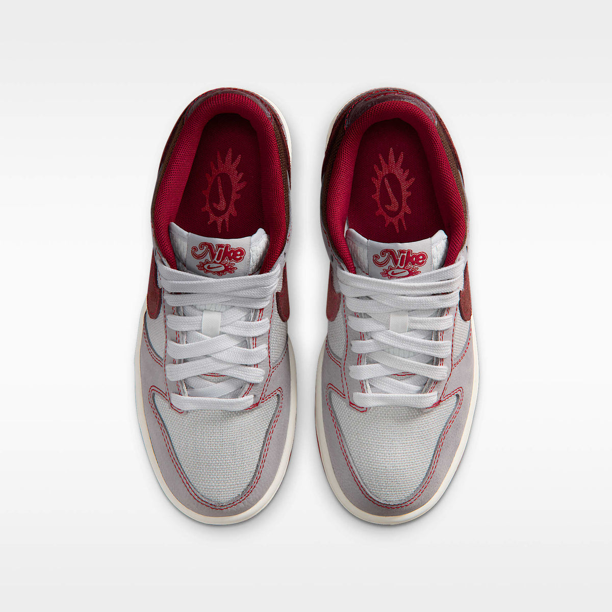 Nike Dunk Low LV8 1 – Platino puro/Gris lobo/Rojo team/Burdeos enérgico – vista 4