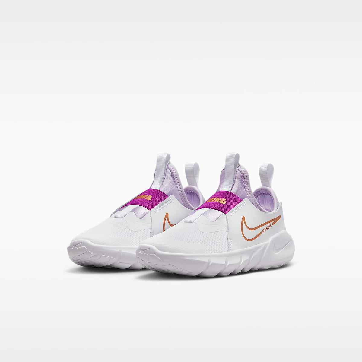 Nike Flex Runner 2 – Blanco/Escarcha violeta/Morado vivo/Cobre metálico – vista 5