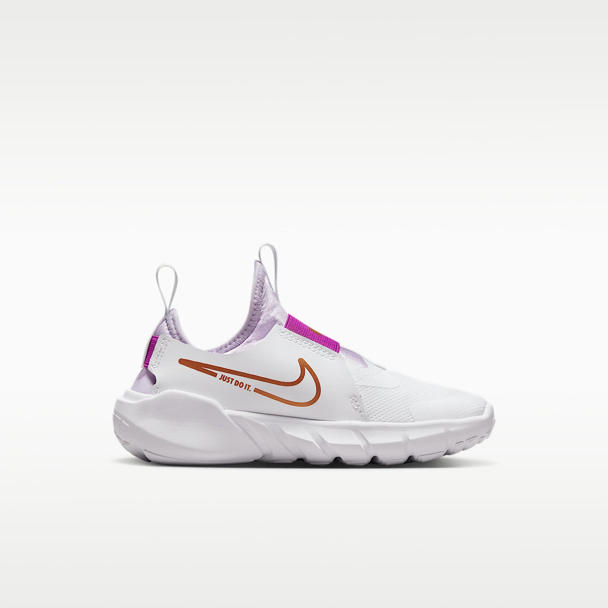 Nike Flex Runner 2 – Blanco/Escarcha violeta/Morado vivo/Cobre metálico – vista 3