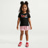 Playera de tela de punto floral infantil Nike – Negro – vista 4