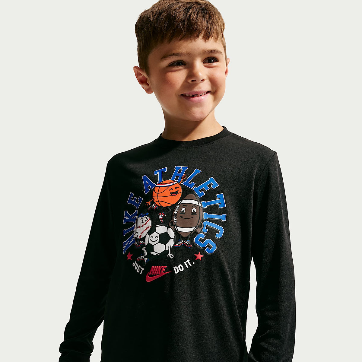 Playera de manga larga Dri-FIT con gráfico para niños talla pequeña Nike – Negro – vista 1