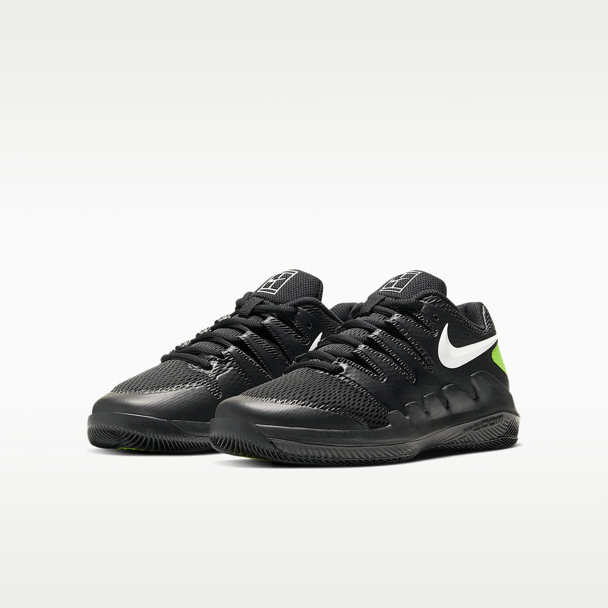 NikeCourt Jr. Vapor X – Negro/Volt/Blanco – vista 5