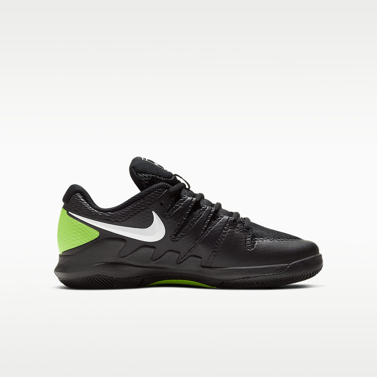 NikeCourt Jr. Vapor X – Negro/Volt/Blanco – vista 3