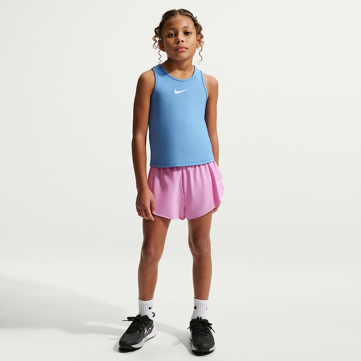 Shorts 2 en 1 Dri-FIT para niños talla pequeña Nike Pro – Morado – vista 1