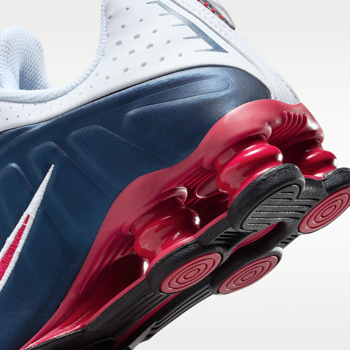 Nike Shox R4 – Azul marino medianoche/Blanco/Plata metalizado/Rojo gimnasio – vista 8