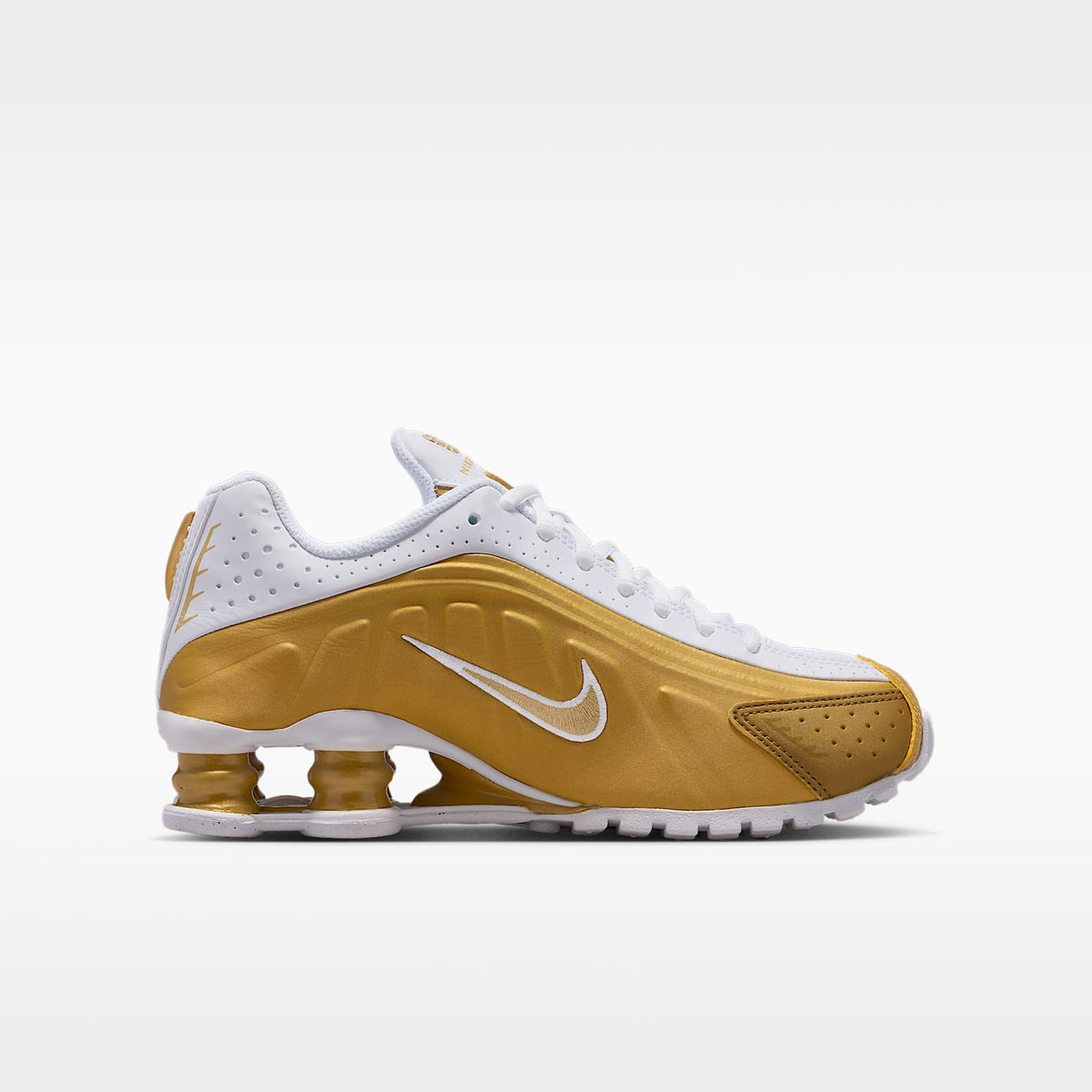 Nike Shox R4 – Oro metalizado/Blanco/Oro metalizado – vista 3