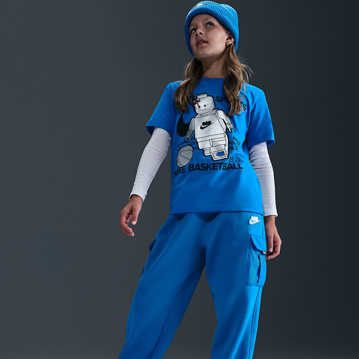 Pants cargo para niños talla grande Nike x LEGO® Collection – Cobalto motor/Cobalto motor – vista 5