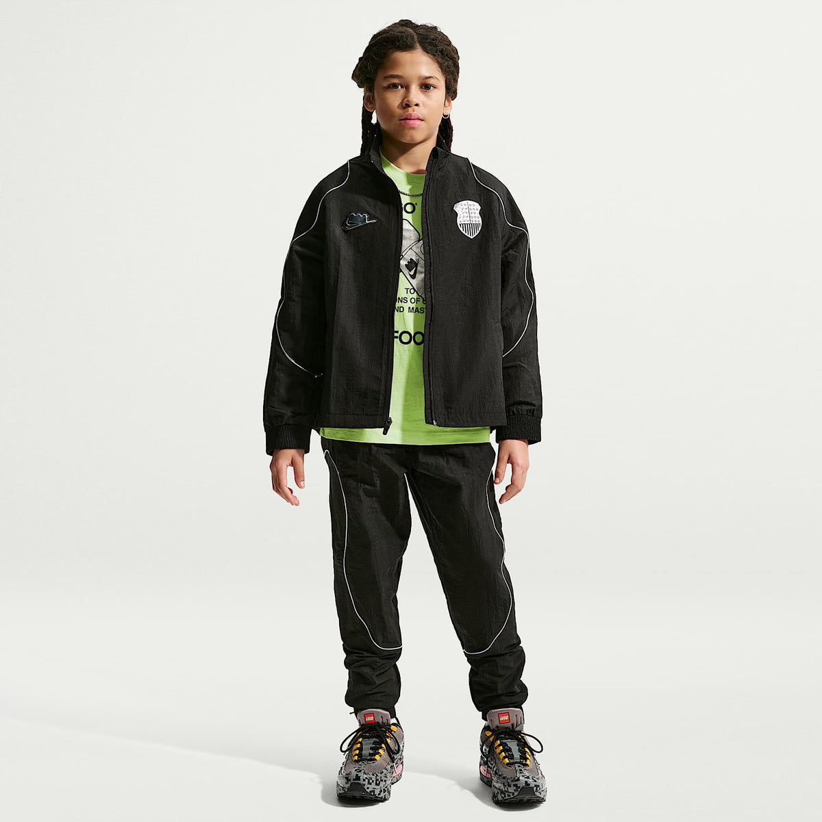 Chamarra para niños talla grande Nike x LEGO® Collection – Negro/Negro/Negro – vista 7