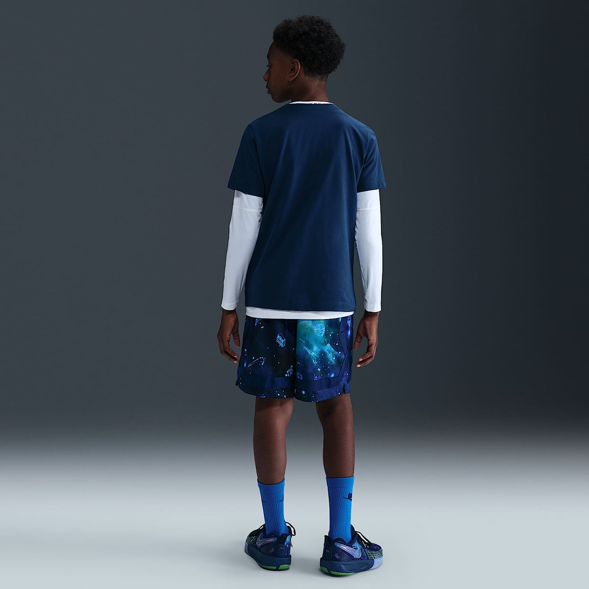 Shorts Dri-FIT Crossover para niños talla grande Nike x LEGO® Collection – Azul valiente/Azul valiente/Negro – vista 6