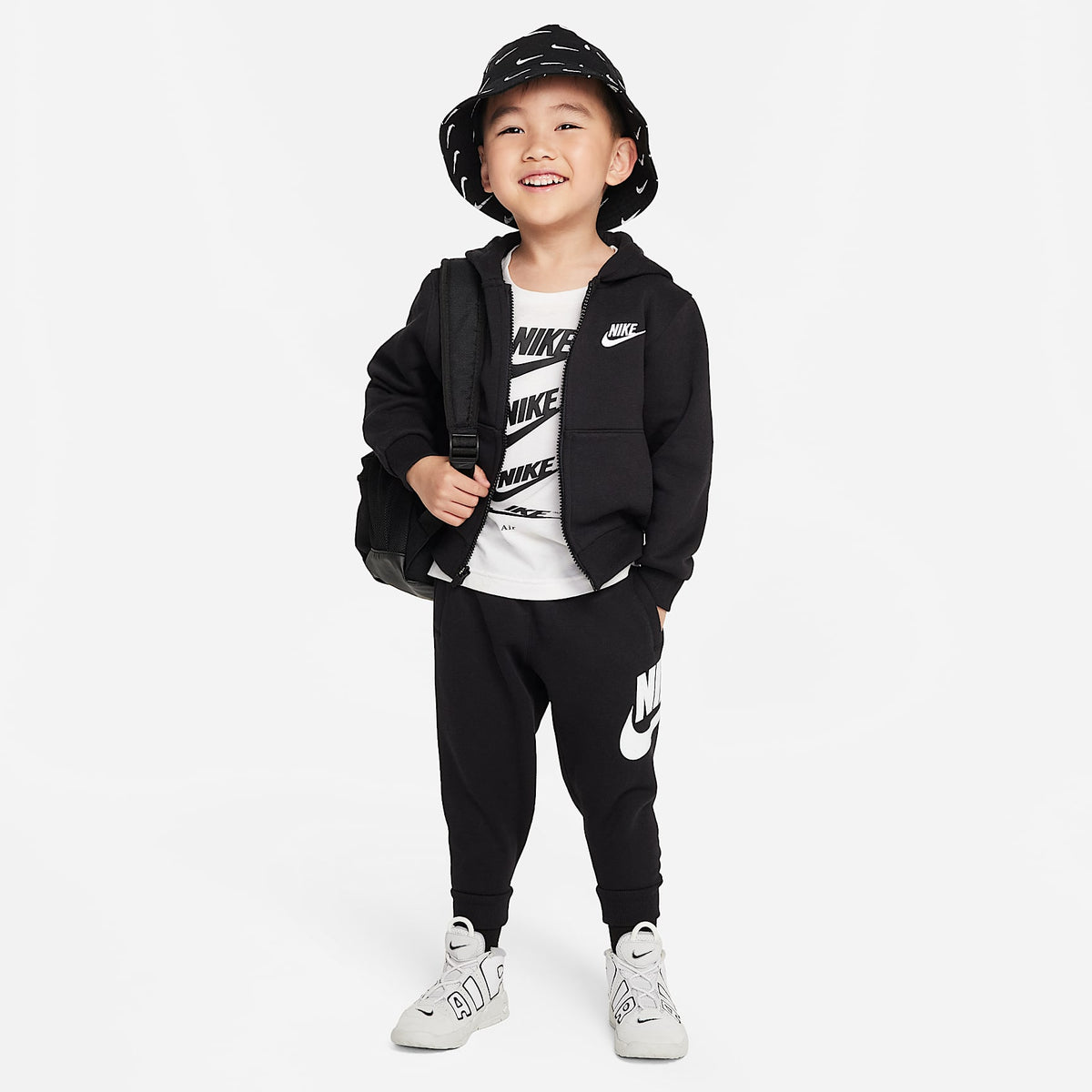 Sudadera con gorro sin cierre de tejido Fleece infantil Nike Sportswear Club – Negro – vista 5