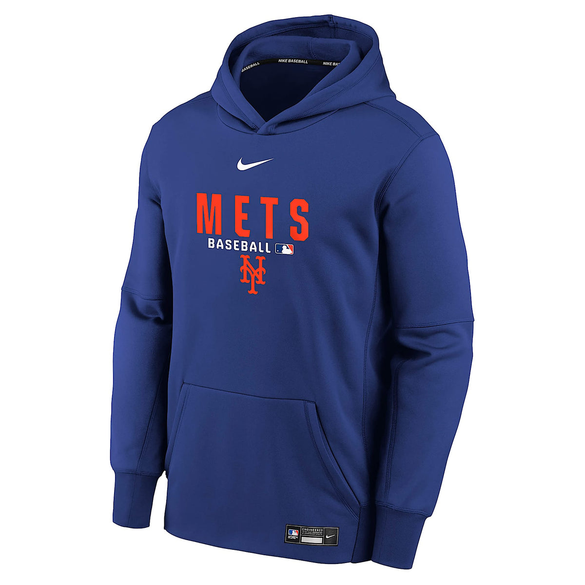 Sudadera con gorro Therma-FIT de la MLB para niños talla grande New York Mets Authentic Collection – Azul – vista 1