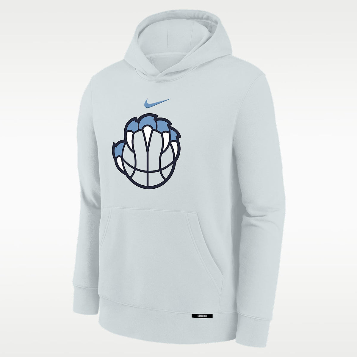 Sudadera con gorro de tejido Fleece para niños talla grande de los Memphis Grizzlies Club Fleece City Edition – Platino puro – vista 1