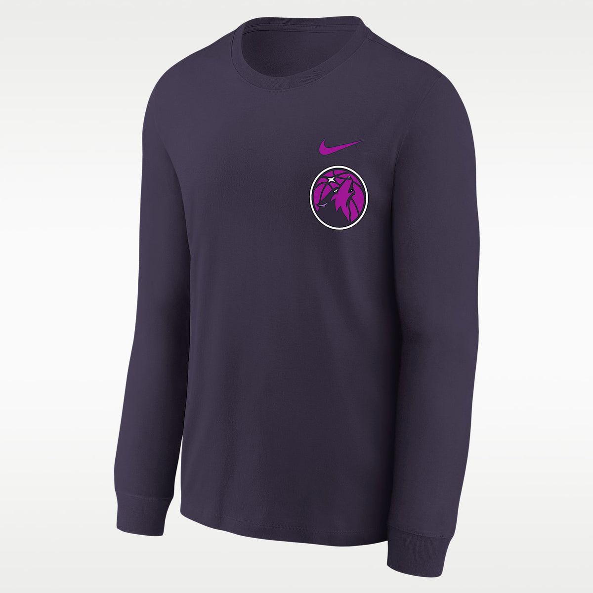 Playera de manga larga para niños talla grande Minnesota Timberwolves Essential City Edition – Morado – vista 1