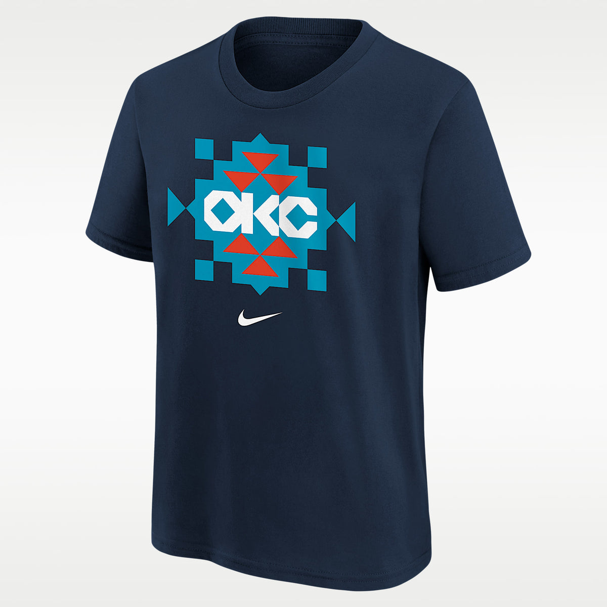 Playera de manga corta para niños talla grande Oklahoma City Thunder Essential City Edition – Azul marino universitario – vista 1