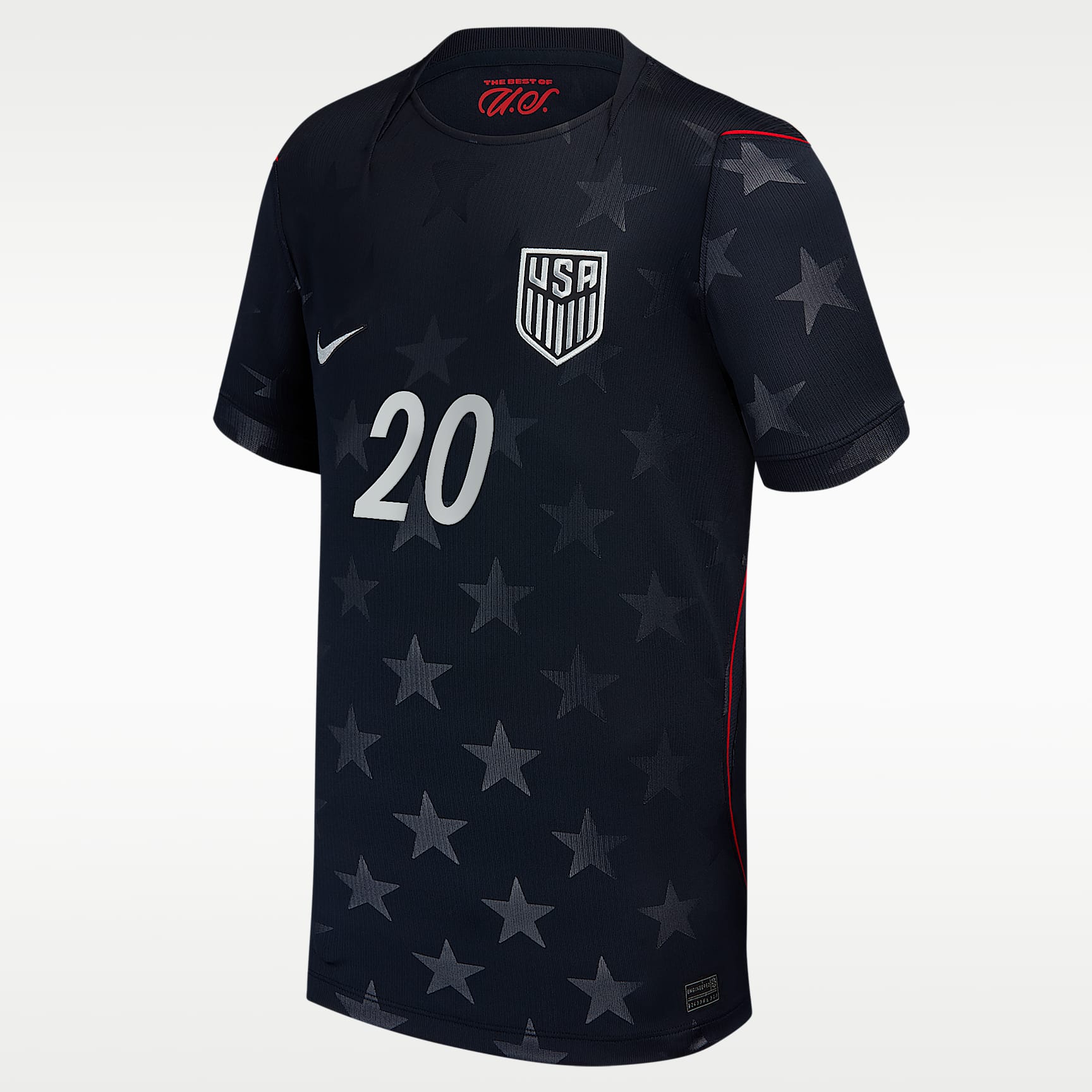 Jersey de fútbol Nike Dri-FIT para niños talla grande Folarin Balogun USMNT 2026 Stadium visitante – Azul – vista 2