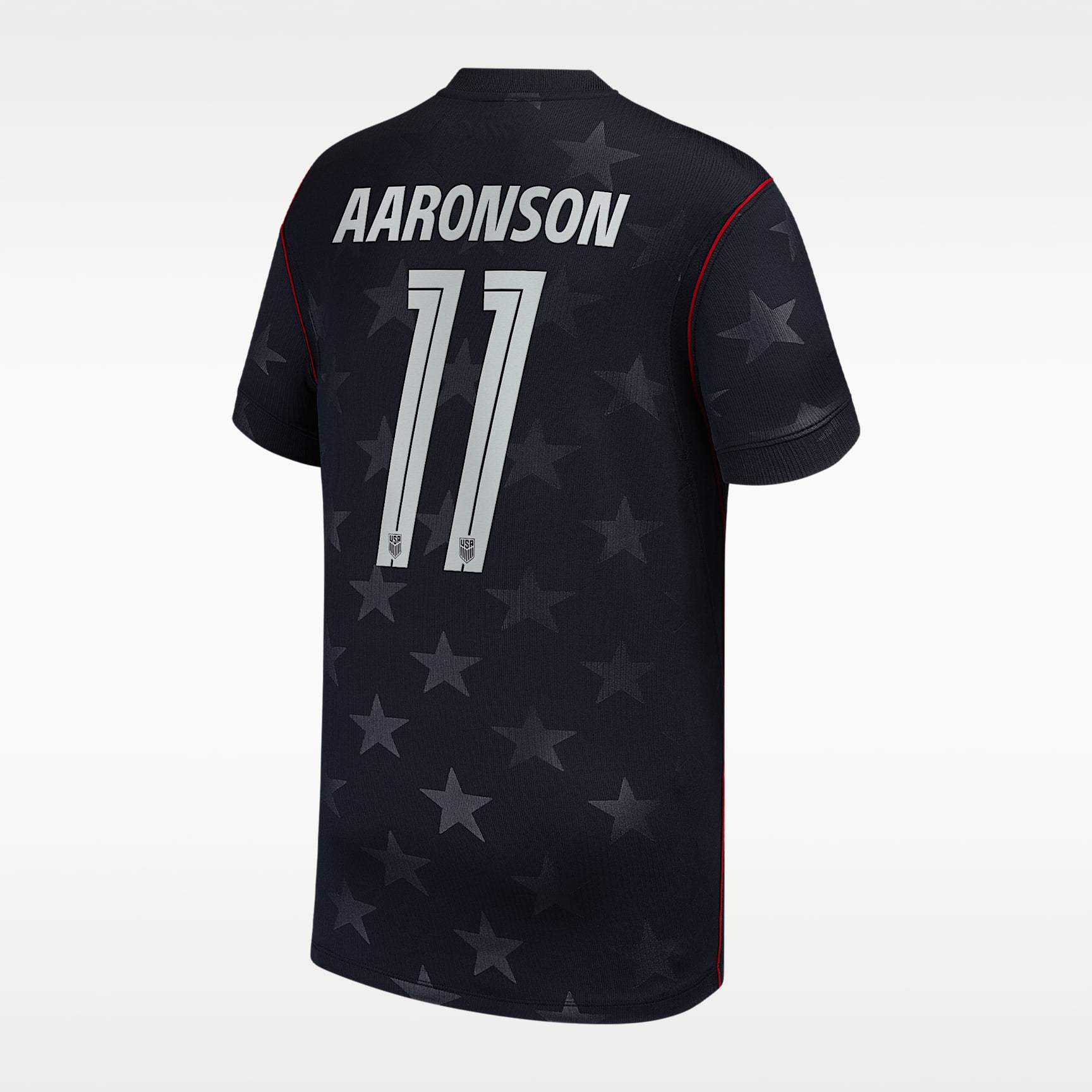 Jersey de futbol Nike Dri-FIT de Brenden Aaronson del USMNT visitante 2026 Stadium para niños talla grande – Azul marino universitario – vista 1