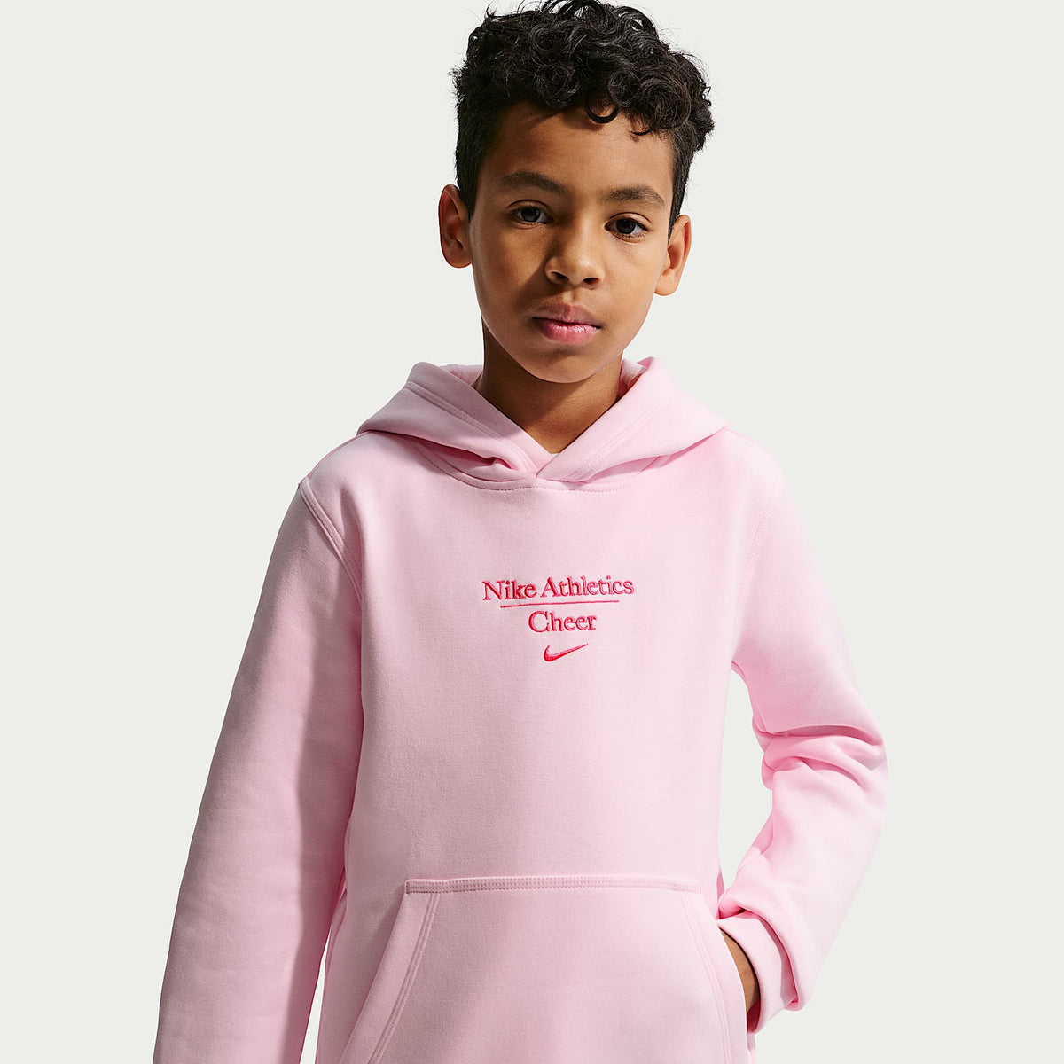Sudadera con gorro sin cierre Cheer para para niños talla grande Nike – Espuma rosa/Rosa – vista 1