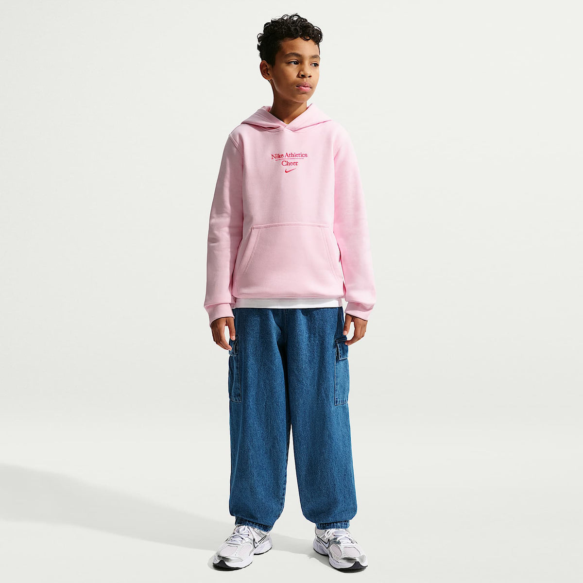 Sudadera con gorro sin cierre Cheer para para niños talla grande Nike – Espuma rosa/Rosa – vista 4