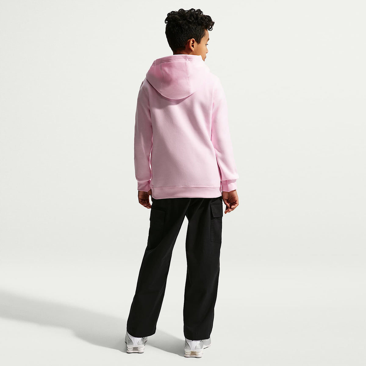 Sudadera con gorro sin cierre de lucha para niños talla grande Nike – Espuma rosa/Rosa – vista 5