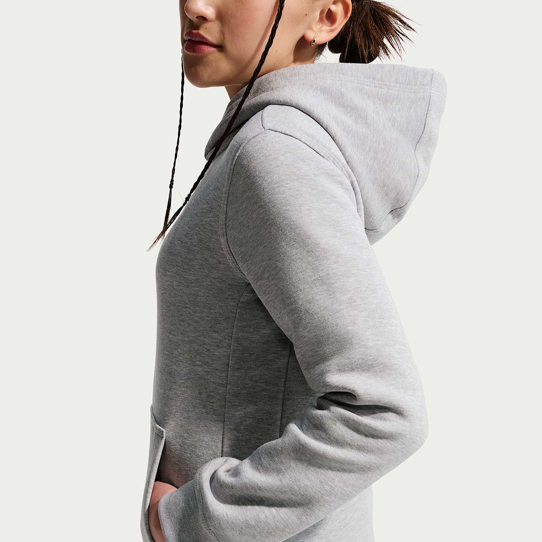 Sudadera con gorro sin cierre Cheer para para niños talla grande Nike – Gris oscuro jaspeado – vista 2