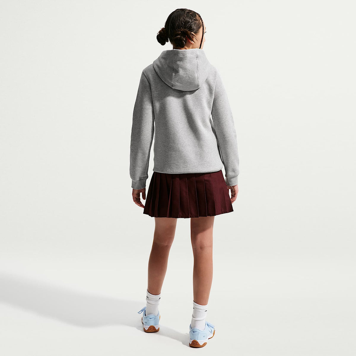 Sudadera con gorro sin cierre Cheer para para niños talla grande Nike – Gris oscuro jaspeado – vista 5