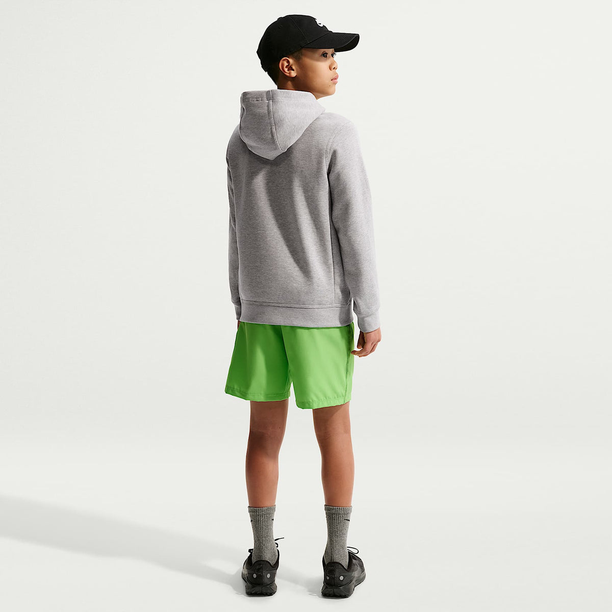 Sudadera con gorro sin cierre de vóleibol para niños talla grande Nike – Gris oscuro jaspeado – vista 5