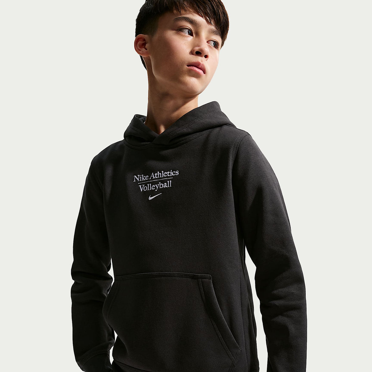Sudadera con gorro sin cierre de vóleibol para niños talla grande Nike – Negro – vista 1