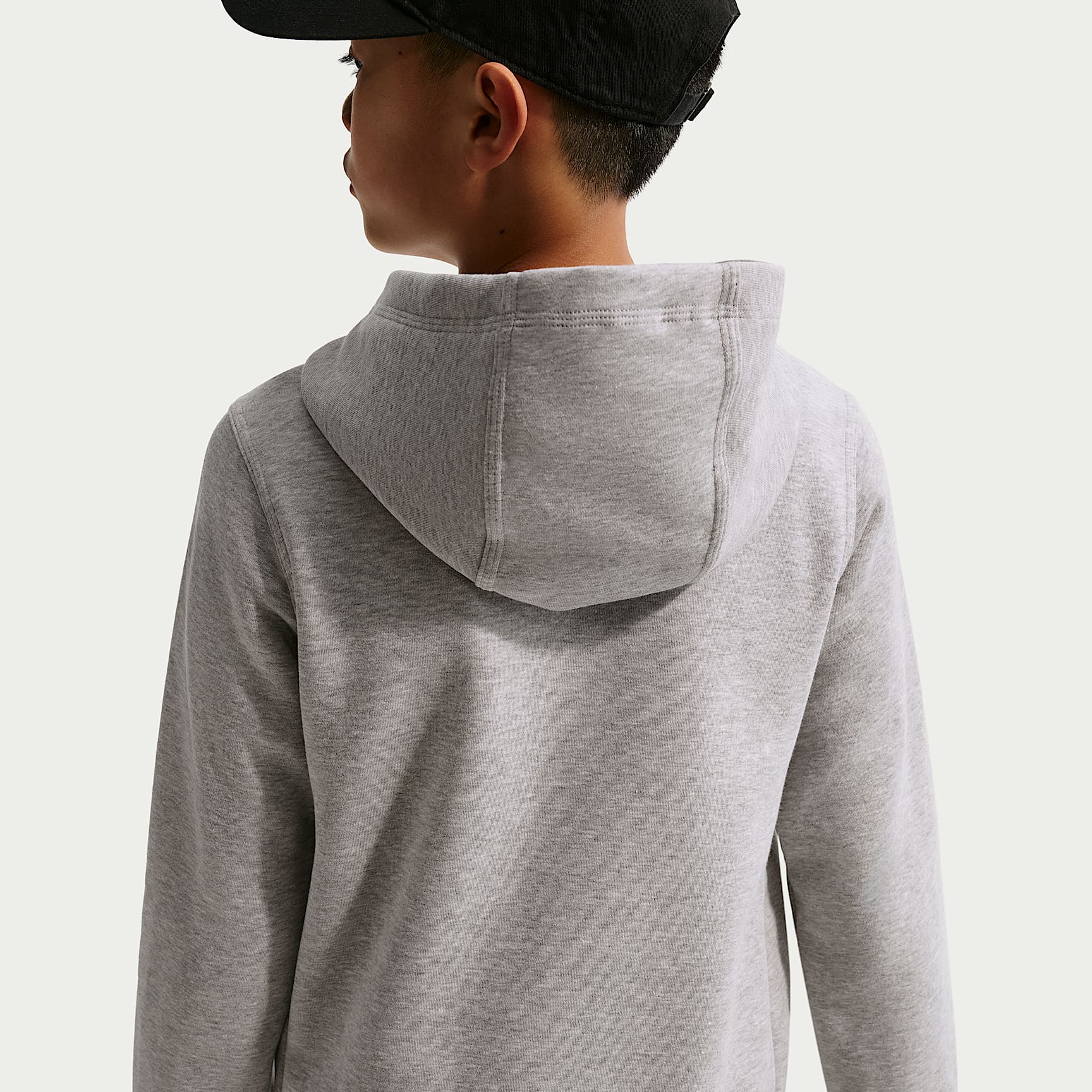 Sudadera con gorro sin cierre de vóleibol para niños talla grande Nike – Gris oscuro jaspeado – vista 2