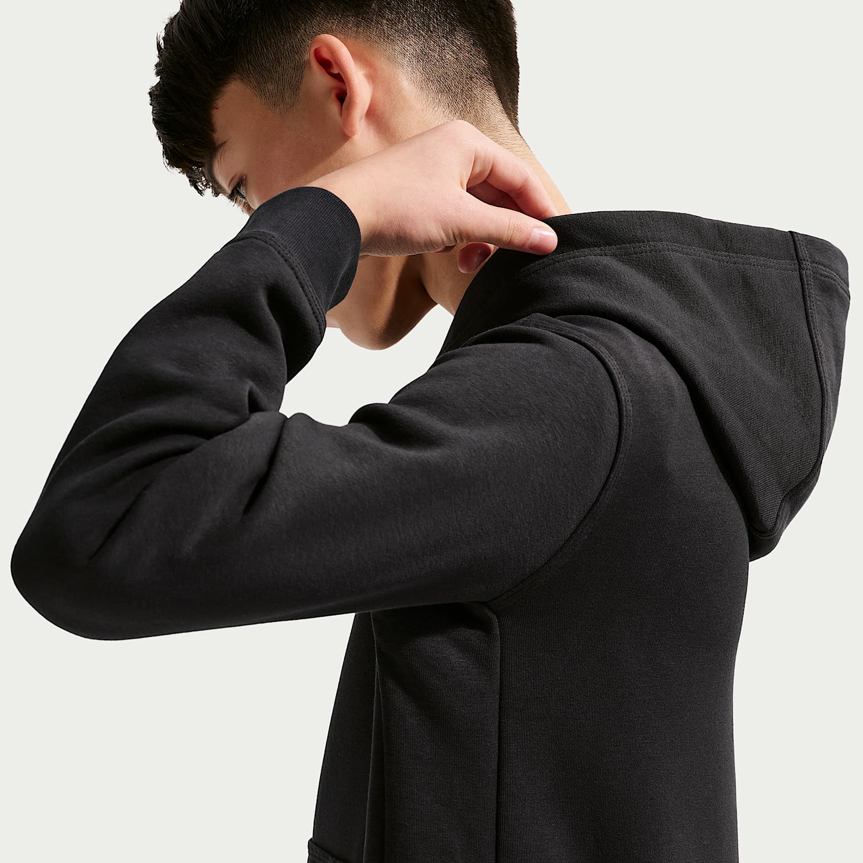 Sudadera con gorro sin cierre de vóleibol para niños talla grande Nike – Negro – vista 2